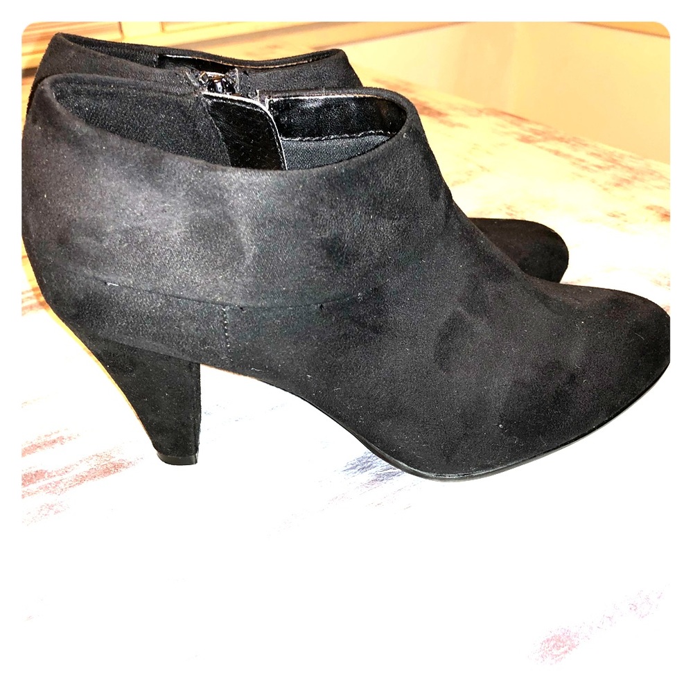 Black suede booties